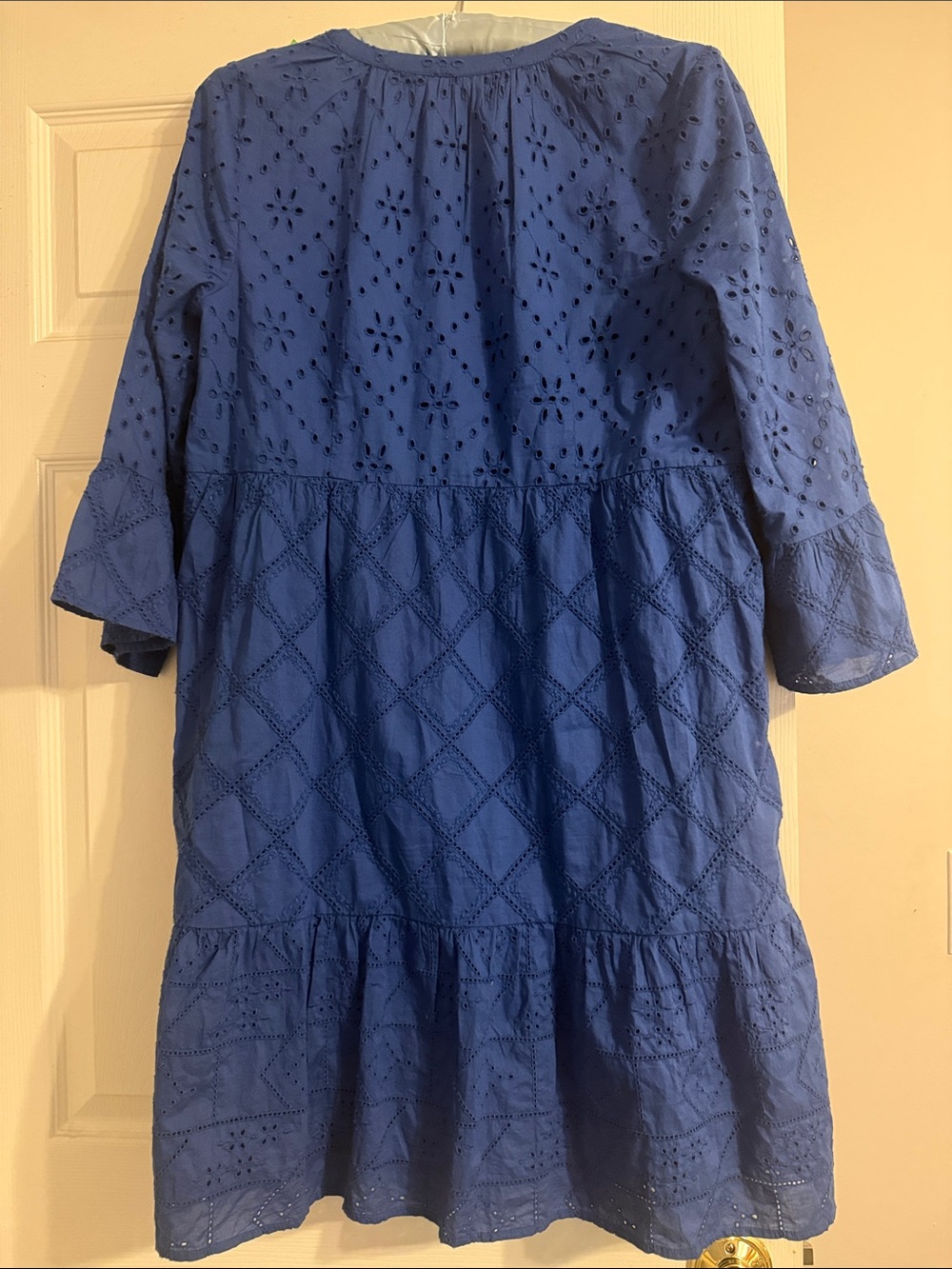 J. Jill Royal Blue Eyelet Midi Dress medium 100% cotton - Picture 8 of 8